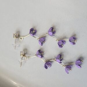 Elegant Purple and Gold Earrings